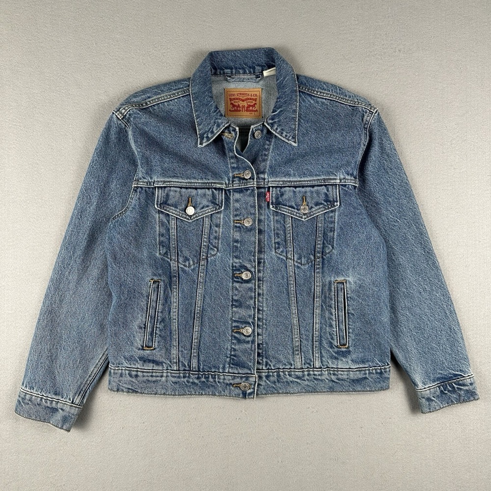Levi's Ex-Boyfriend Trucker Jacket Women's Large Blue Workwear 29944-0012